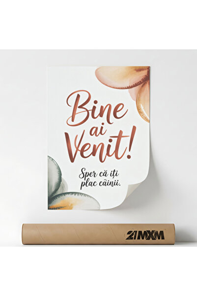 21mxm Poster cu mesaj amuzant, tematica caini, Sper Ca iti plac Cainii, A4 (2...