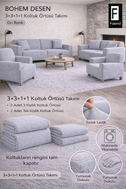 Faiend Bohemian Pattern Jacquard 3 3 1 1 Elastic Sofa Cover |   Elastic Sofa ...