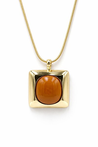 Jack Ferrero قلادة فاخرة من الفولاذ بلون العنبر اللامع