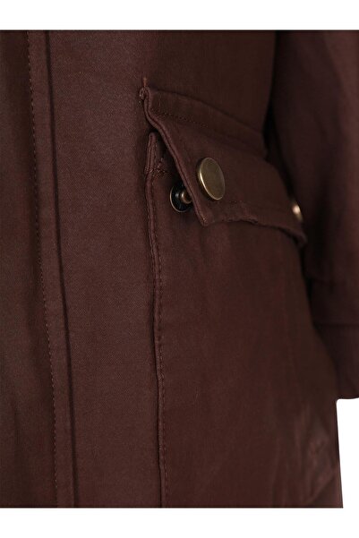 Civil Boys Palton cu guler tip cămașă pentru 2-5 ani - Maro 2-3 ani