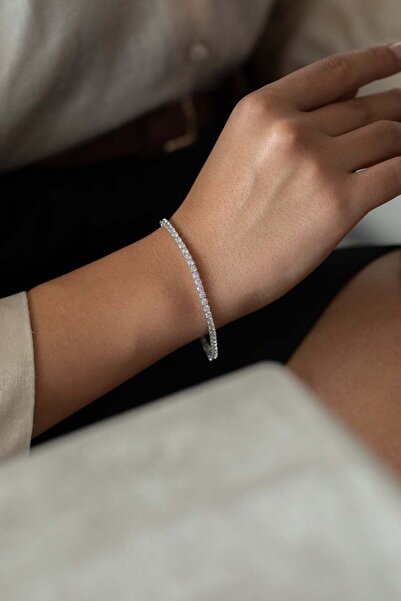 Les Séduisantes c.a. Yuvarlak Zirkon Taşlı Kararmaz Altın Kaplama 2mm Bilekli...