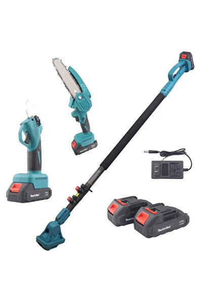 BASE Set foarfece electrice de grădină și mini drujbă, 2 baterii de 48V cu br...