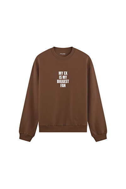 The Lucid Lab My Ex Is My Biggest Fan Oversize Sweatshirt - Brown