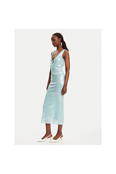 Bardot damskie sukienka_koktajlowa turkusowy Isha Sequin 59272DB