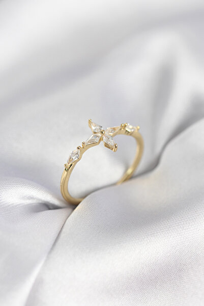 Epilons Star Model Zircon Stone Gold Color Women's Ring - Tj-Byk3973 Zenvia-T...