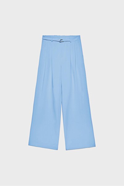 Stradivarius Wide-leg trousers with buckle detail