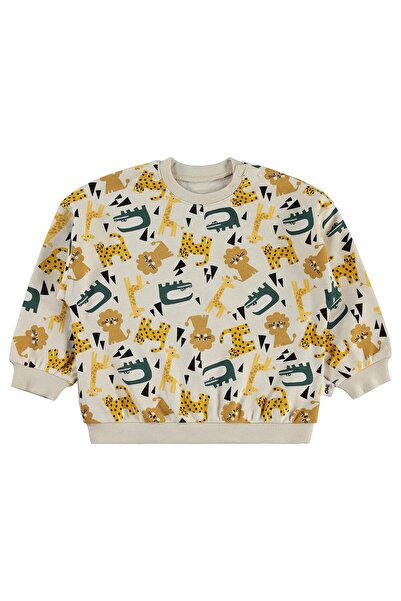 Civil Baby Φούτερ με στάμπα ζώων 6-18 μηνών - Μπεζ 6-9 μηνών