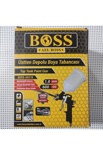 BOSS Üstten Depolu Boya Tabancası Paslanmaz Krom Gövdeli 1.8 mm Depo: 600 cc ...