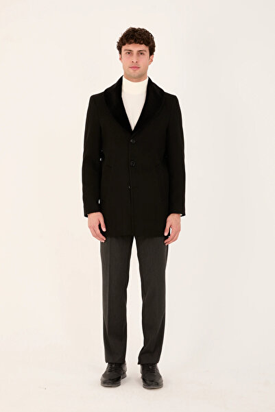 The Tailor Classics Men's Fur Collar Coat Straight Cut Classic Winter Outerwear