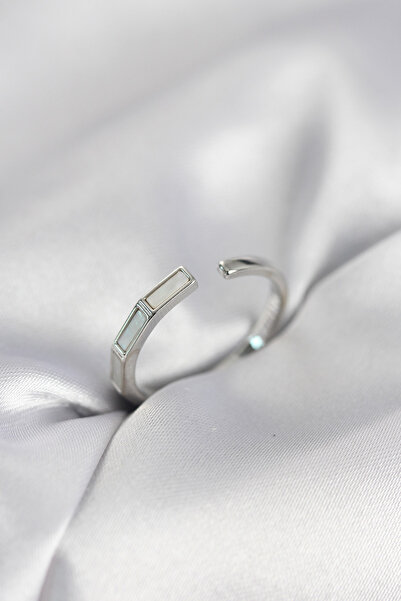 Epilons خاتم نسائي فضي اللون مزين باللؤلؤ - TJ-BYK4081 ZENVIA-TG4356