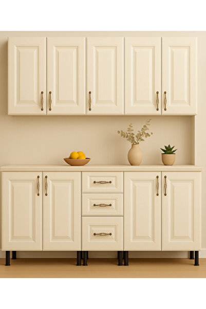 BRC Bucatarie 200 cm mdf infoliat ivoireUP