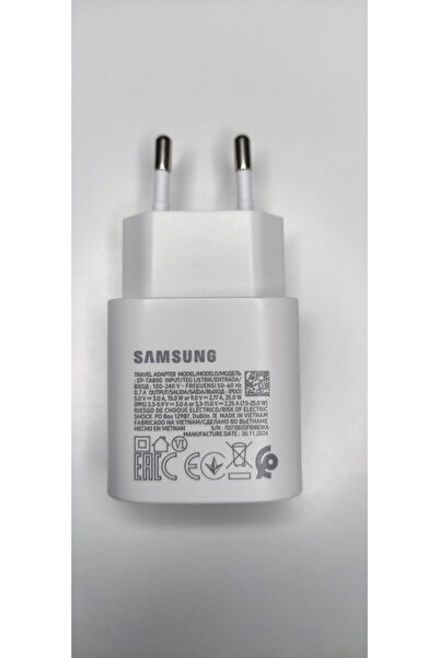 Samsung BEYAZ SÜPER HIZLI ŞARJ ADAPTÖR 25W EP-TA800