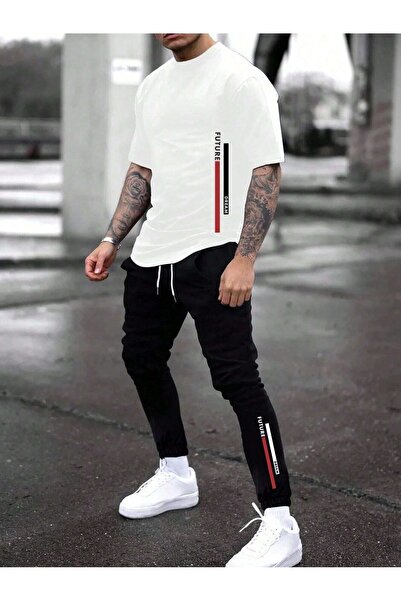 PAVRO Unisex Oversize Shorts Set Top and Bottom Two-Piece Comfortable Mixed P...