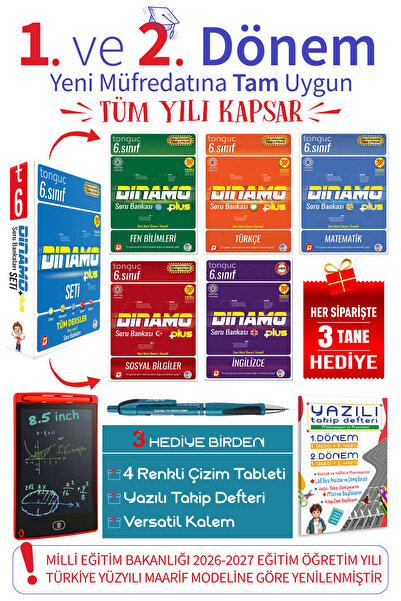 Tonguç Yayınları 6. Sınıf Tüm Dersler Dinamo Soru Bankası Seti | Yeni Nesil |...