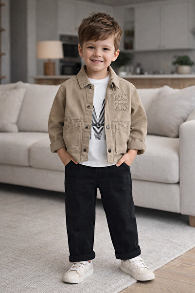 Uğur bebe MACKAYS 3 PIECE 100% bumbac Set pentru băieți cu jachetă din pânză ...