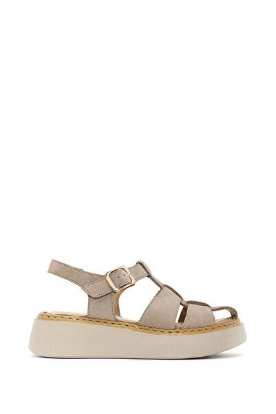 Derimod Sandale confortabile din piele de căprioară cu talpă groasă și catara...