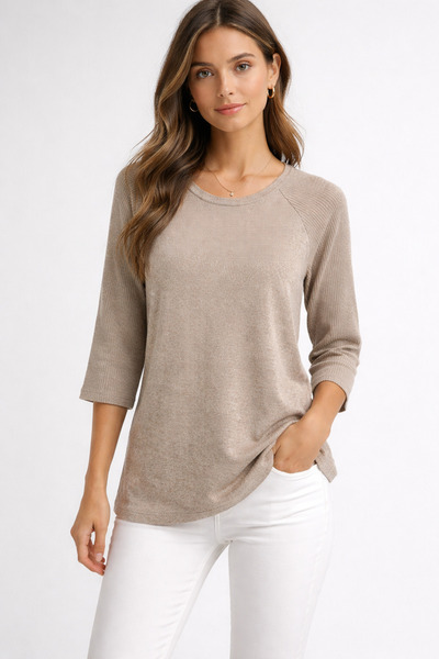 DAIDO Three Quarter Sleeve Knitwear Blouse