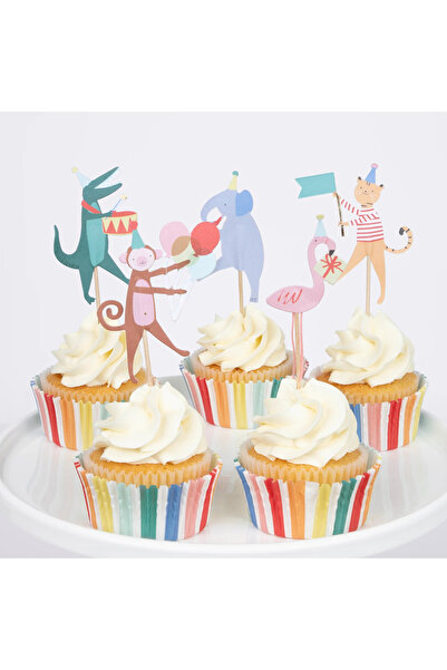 Meri Meri Animal Parade Cupcake Toppers - - Set of 24