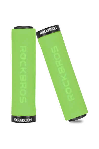 ROCKBROS BT1001GNBK sponge bicycle handlebar grips - green and black