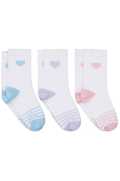 Civil Girls Чорапи за момичета Heart 3-Pack 2-12 години - Стандартни 2-3 години