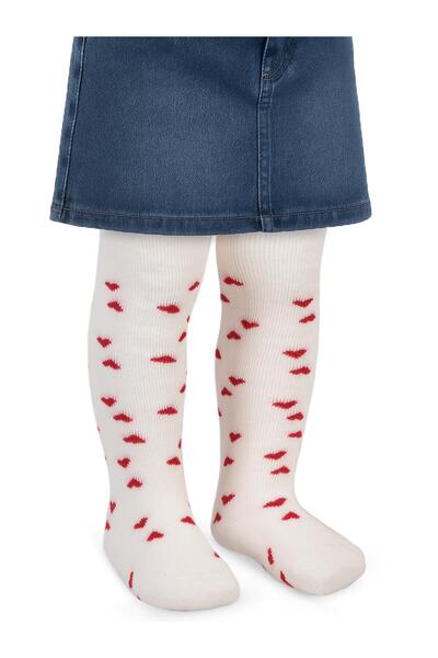 Civil Baby Кърпа за сърце 6-18 месеца Бебешки чорапогащи за момичета - Екру 1...