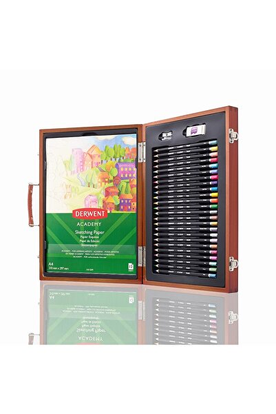 Delixa Academy Ahşap kutuda boyama hediye seti, 27 parçalı sanatçı seti, renk...