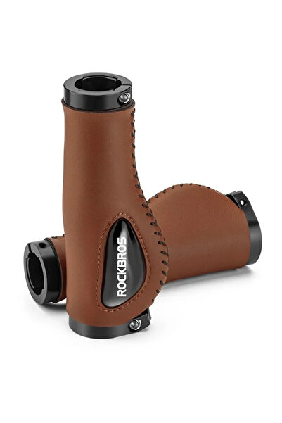 ROCKBROS 40720001002 mânere de bicicletă din piele - maro