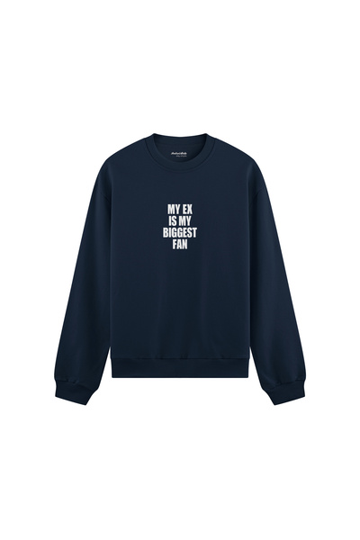 The Lucid Lab My Ex Is My Biggest Fan Oversize Sweatshirt - Navy Blue
