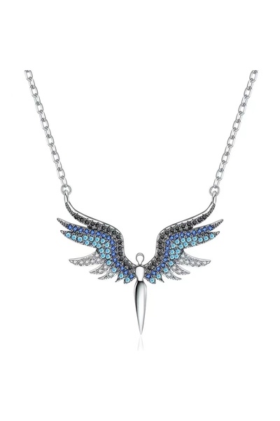 Tessero Guardian Angel pendant necklace with Stone-Embellished , 18K gold pla...