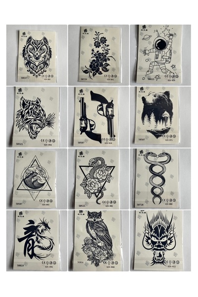 Airbrush Tattoo Toptan 20 Adet Yarı Kalıcı El Üstü Boyun 1 Ay Kalıcı Geçici D...