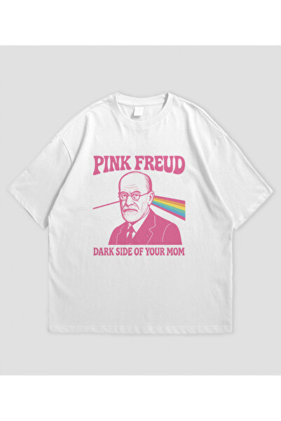 SVART WEAR Pink Freud - Dark Side of Your Mom Printed Oversize Unisex T-Shirt