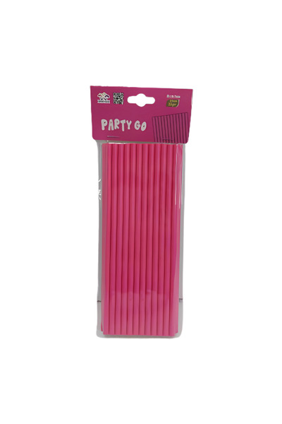 MC Micostore Pink straws 20cm, PartyGo, DE0085, set of 25 pieces