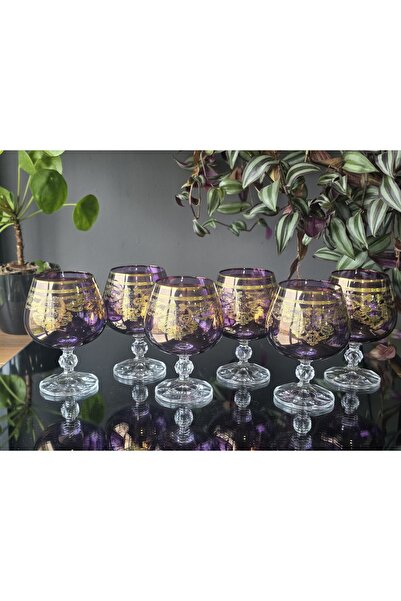 FERMATO Handmade Crystal Elizabet Purple Lustered 6 Piece Serving Set Coffee ...