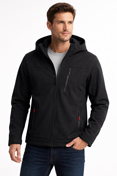 TMZ BUTİK Kapüşonlu Su Geçirmez Rüzgar Geirmez Softshell Mont Outdoor Günlük ...