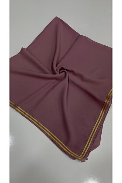 LORENDA Medine İpeği Pamuklu Altın Şeritli Eşarp Yazma