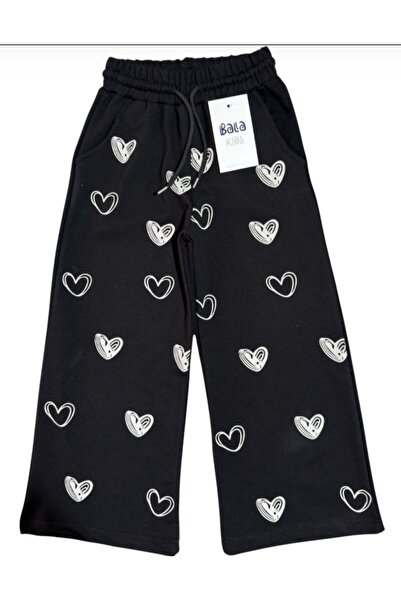 BEGONYA BEBECE KIDS بنطلون باليزو مطبوع عليه قلب للفتيات