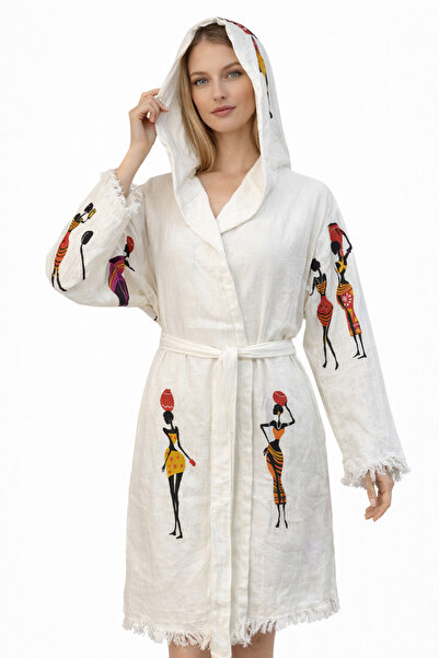 EMİLLİE 100% Cotton Muslin Bathrobe Ethnic – Breathable, Ultra Light, Quick-D...