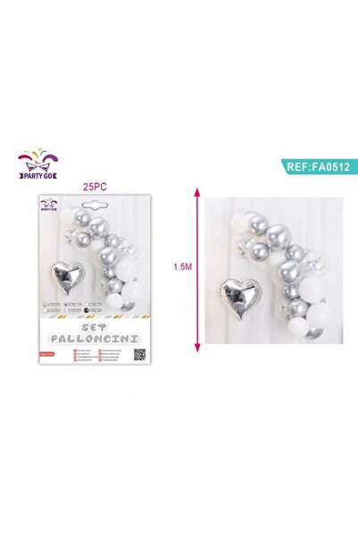 MC Micostore Ghirlanda din baloane PartyGo, argintiu, FA0512, set 30 buc
