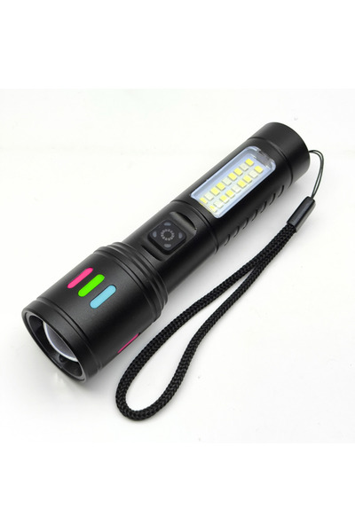 farissu 15W 1500 Lümen Ultra Parlak Type-C Şarjlı El Feneri - 6 Modlu Profesy...