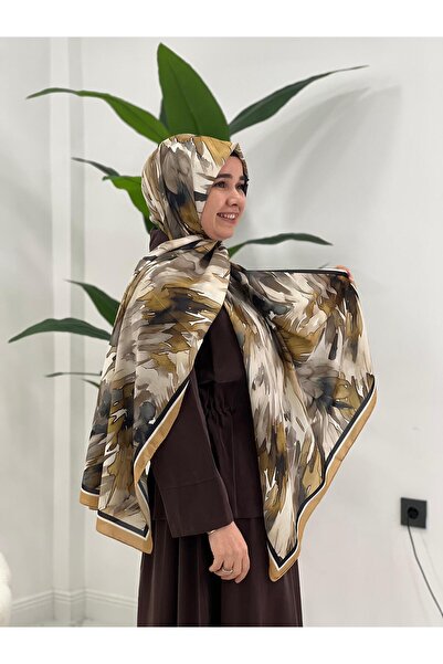 Ladureipek Hardal Desenli Şal