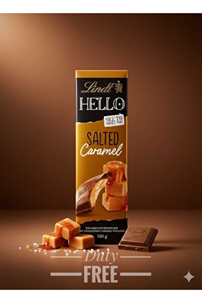 hijazigroup Lindt HELLO Salted Caramel Chocolate Bar 100 g