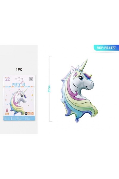 MC Micostore Balon din folie PartyGo Unicorn, 81cm, mix colorat, FB1577
