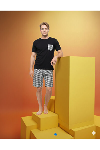 Ayans Pijama Combed Cotton Single Jersey Men's Capri Pajama Set