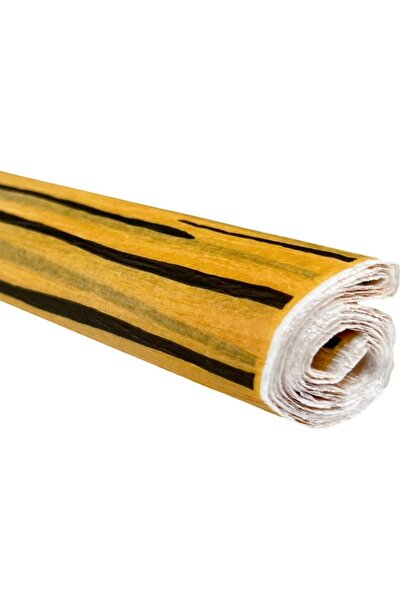 Colorarte Hartie creponata D66, 50x200cm, portocaliu deschis cu dungi negre, ...