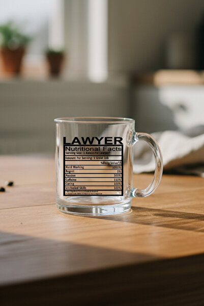 giftkonsept Lawyer Nutrition Facts Designed Lawyer Gift Glass Mug