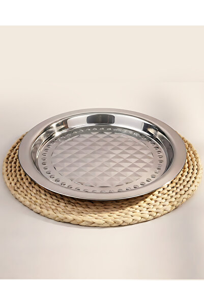 Bisbell Stainless Steel Deep Round Tray, 36CM, Heavy Duty Serving Platter Kit...