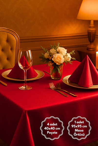 Bimotif طقم أدوات مائدة من الحرير العثماني مكون من 5 قطع (1 قطعة مفرش طاولة، ...