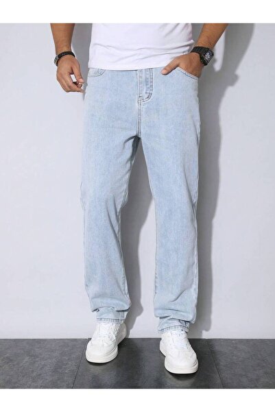 oraystore Men's Straight Fit Jean Trousers Vintage Washed Comfortable Fit Cas...