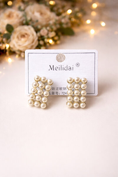TChic Pearl Row Silver Earrings