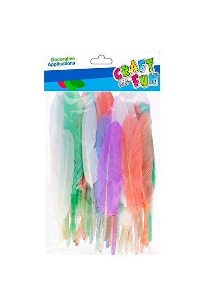 Craft with Fun Accesorii creatie - pene, diverse culori, 10-12cm, set 50 buc,...